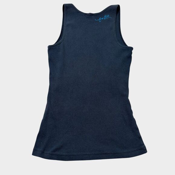 Fox Racing Tank Top Womens XL Black Y2K Motocross Graphic Ribbed Biker Skater - Picture 2 of 10